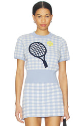 Volley Graphic & Beaded Sweater Top