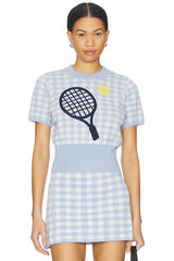 Volley Graphic & Beaded Sweater Top