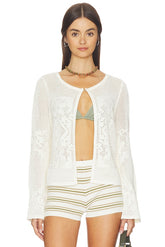 Marigold Mesh Stitch Sweater Jacket