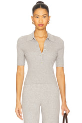 Ginny Short Sleeve Polo Collar Top