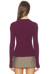 Tabitha Crochet Collar Long Sleeve Henley