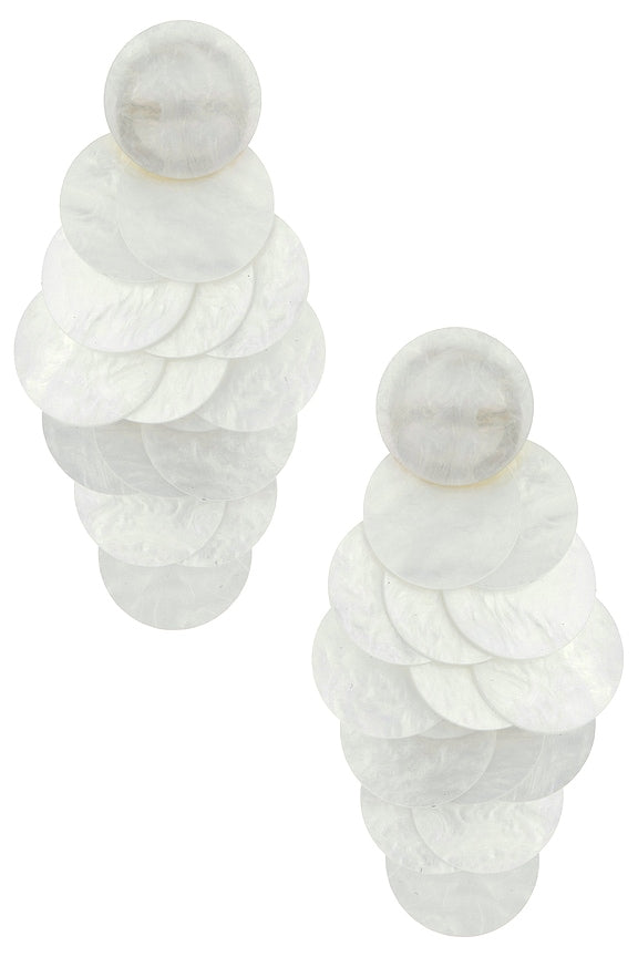Irridescent Discs Statement Drop Earrings