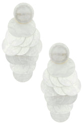 Irridescent Discs Statement Drop Earrings