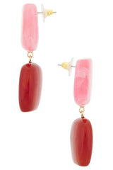 Color Blocked Shaped Drop Earrings