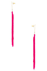 Round Top & Flowing Fringe Tassel Statement Earrings