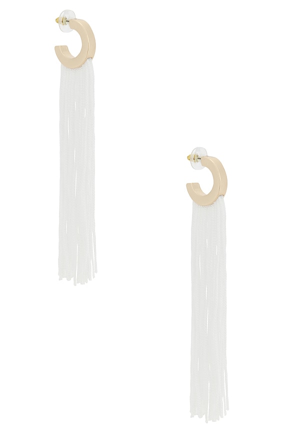 Long Flowing Tassels Hoop Earrings