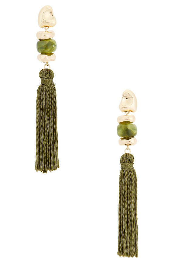 Bead Details Tassel Earrings