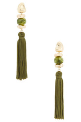Bead Details Tassel Earrings