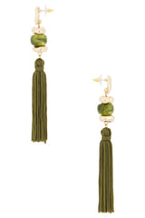 Bead Details Tassel Earrings