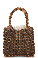 Beaded Top Handle Tote Bag