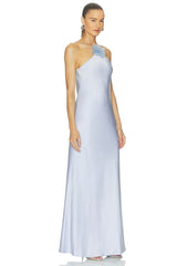 Halter Slip Gown With Flower