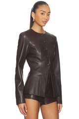 Vandellia Faux Leather Blazer