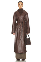 Carey Faux Leather Trench