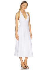 Linen Halter Neck Maxi Dress