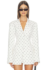 Edel Blazer in Blanc Pin Dot