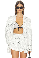 Edel Blazer in Blanc Pin Dot