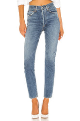 Riley High Rise Straight Crop Jeans