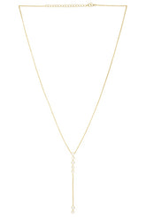 Multi Bezel Stone Drop Lariat Necklace