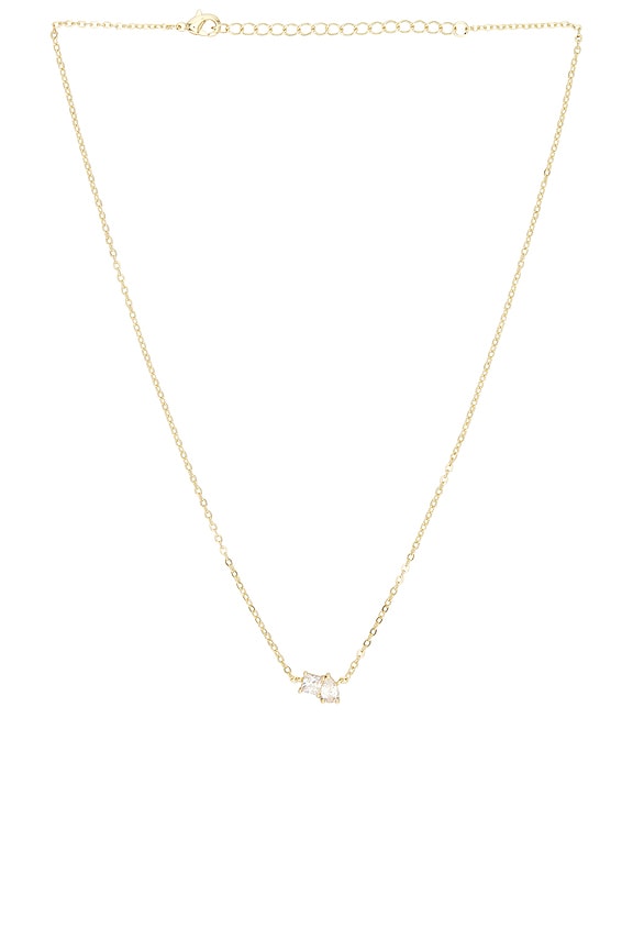 Cz Princess Cut X Baguette Pendant Necklace