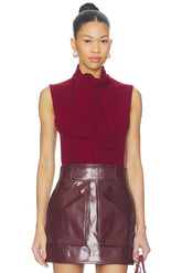 Giorgia Cashmere Wool Blend Sleeveless Tie Knit Top