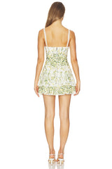 Meredith Sweetheart Drop Ruffle Flare Mini Dress