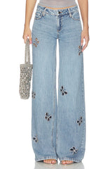 Amazing Embellished Cutout Jean