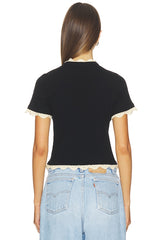 Ciara Shortsleeve Cardigan With Trim