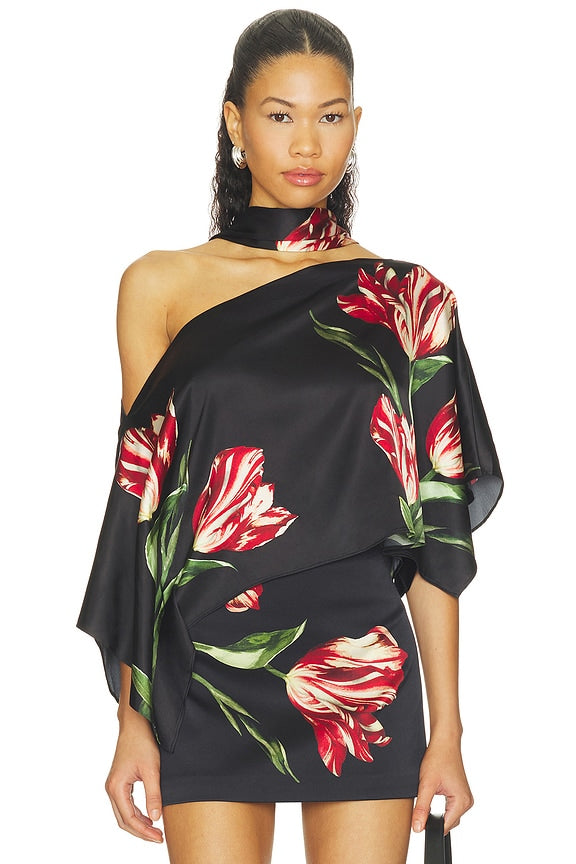Rita Ots Draped Cropped Top With Scarf