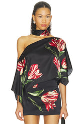 Rita Ots Draped Cropped Top With Scarf