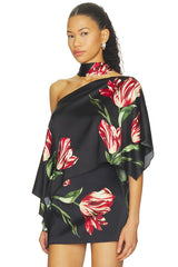 Rita Ots Draped Cropped Top With Scarf