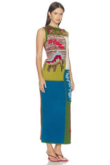 Lasso Patchwork Knit Dress