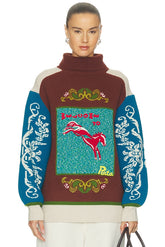 Lasso Patchwork Knit Sweater
