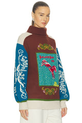 Lasso Patchwork Knit Sweater