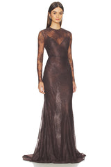 Long Sleeve Lace Gown
