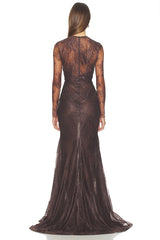 Long Sleeve Lace Gown