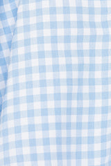 Micaela Mini Dress in Light Blue Gingham