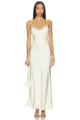 Elisan Lace Satin Maxi Dress