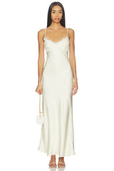 Elisan Lace Satin Maxi Dress