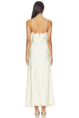 Elisan Lace Satin Maxi Dress