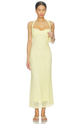 Mariko Halter Neck Midi Dress