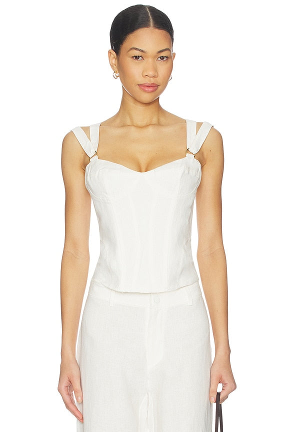 Serafina Linen Corset Top