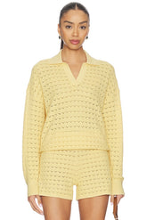 Tulip Pointelle Collared Pullover