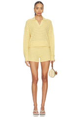 Tulip Pointelle Collared Pullover