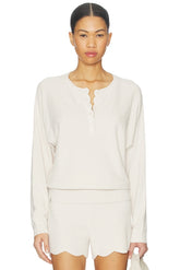 CozyChic Ultra Lite Scallop Dolman Henley Top