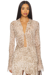 Feline Tie Blouse