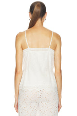 Side Smocked Lace Cami Top