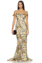 Bella Butterfly Jasmine Off The Shoulder Gown