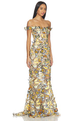 Bella Butterfly Jasmine Off The Shoulder Gown