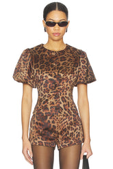 Poppy Bubble Sleeve Blouse Top