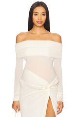 Off The Shoulder Mesh Top